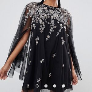 ASOS heavily embellished/beaded cape dress